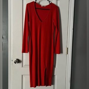 Burnt orange MIDI Dress